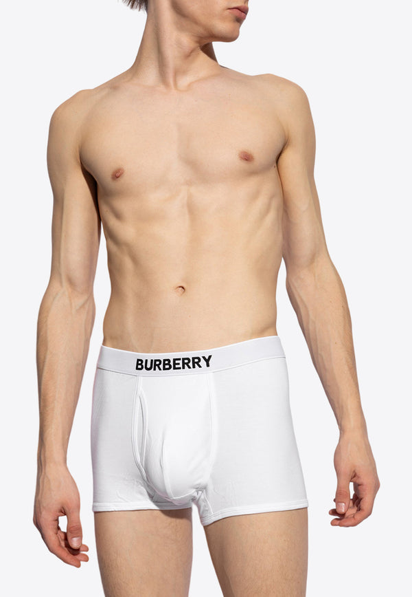 Burberry Contrasting Logo Boxer Shorts  White 8011062 A1464-WHITE