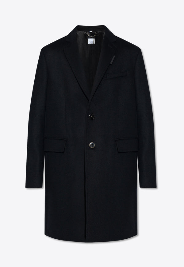 Burberry Wool Cashmere Single-Breasted Coat Black 8058260 A1189-BLACK
