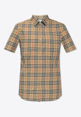 Burberry Signature Check Slim-Fit Shirt  Beige 8079589 A7028-ARCHIVE BEIGE IP
