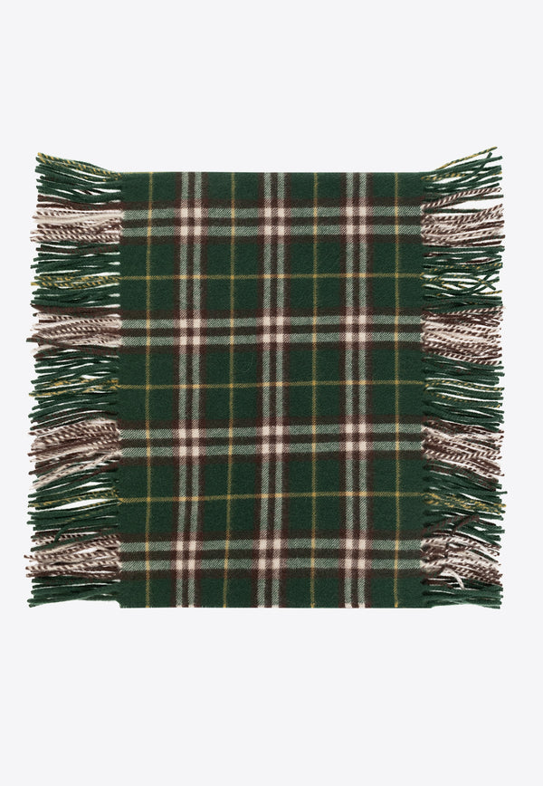 Burberry Check Cashmere Happy Scarf Green 8079993 B8636-IVY