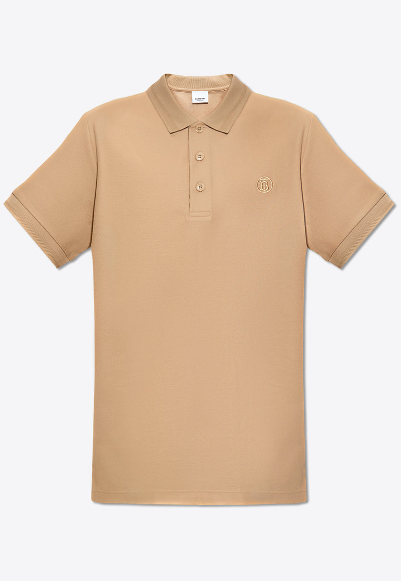 Burberry Logo Embroidered Polo T-shirt Beige 8083157 A7405-SOFT FAWN