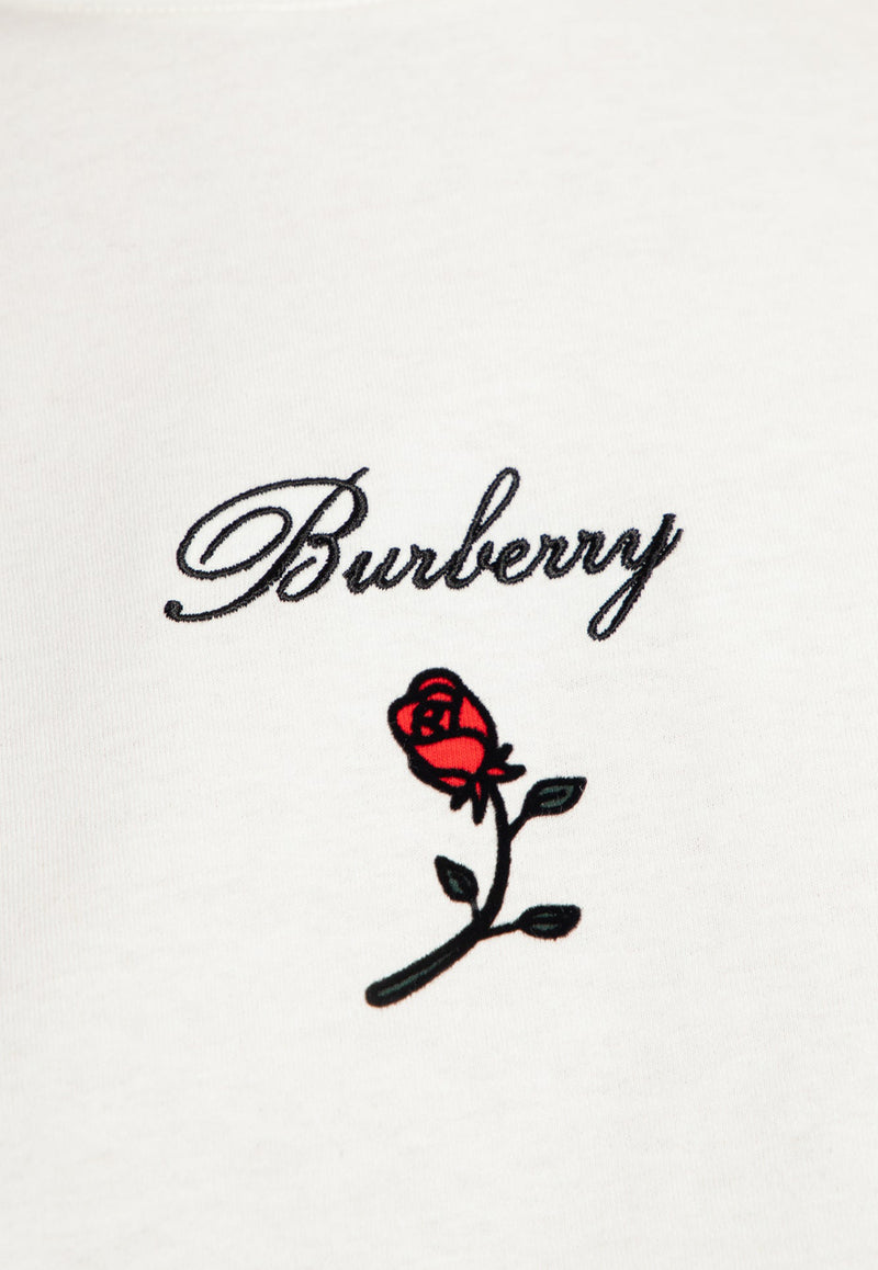 Burberry Rose Logo Print T-shirt White 8083647 B7264-RAIN