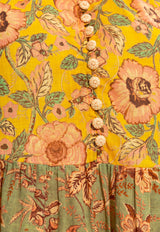 Zimmermann June Lantern Floral Print Mini Dress Multicolor 8291DRS243 0-SPLI