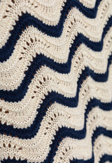 Zimmermann Crochet Knit Midi Dress Cream 8700DRS243 0-NAVCRM