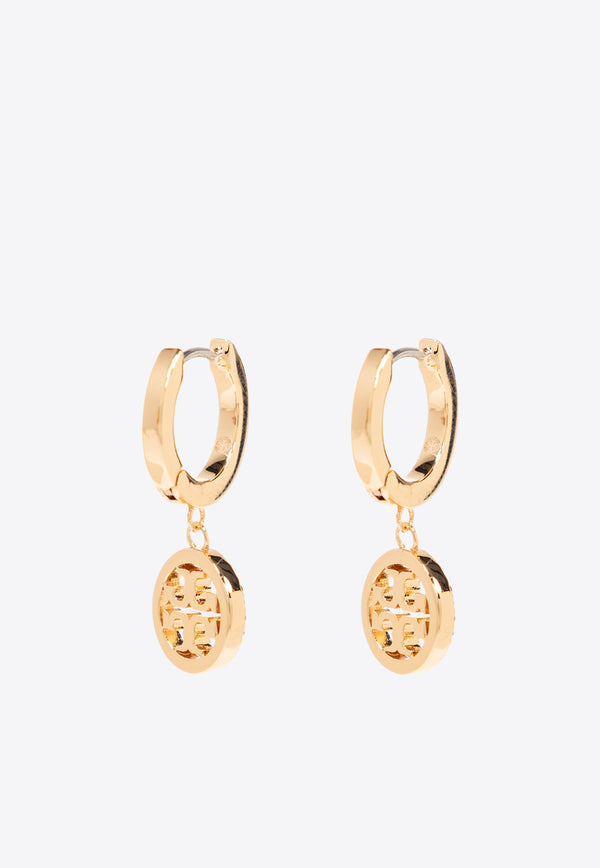 Tory Burch Miller Crystal Embellished Hoop Earrings Gold 87041 0-702