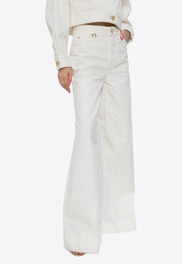 Zimmermann Matchmaker Wide-Leg Jeans White 8854PMAT 0-MLK