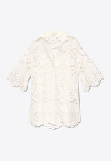 Zimmermann Lexi Broderie Anglaise Shirt White 9170DRS245 0-IVO