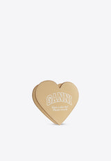 GANNI Heart-Shaped Coin Purse Beige A5469 5891-482