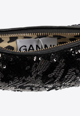 GANNI Mini Butterfly Sequined Shoulder Bag Black A5425 5900-099