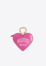 GANNI Heart-Shaped Coin Purse Pink A5468 5891-483