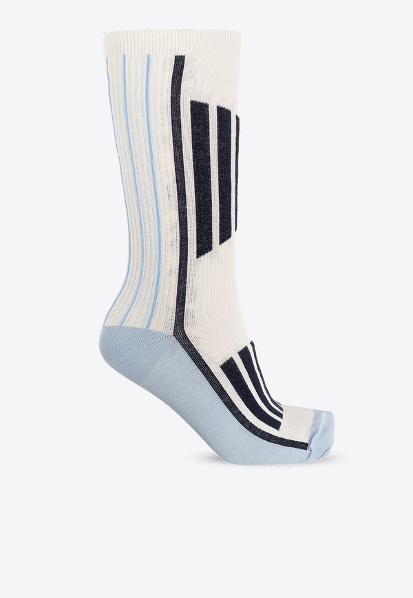 GANNI Striped Ankle-Length Socks Multicolor A5499 5845-683
