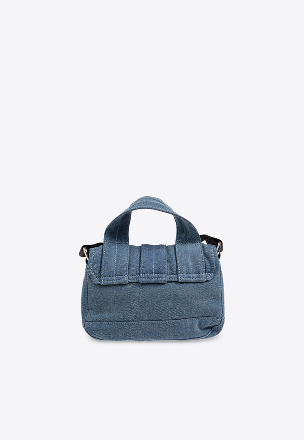 GANNI Mini Satchel Denim Shoulder Bag Blue A5460 5488-630