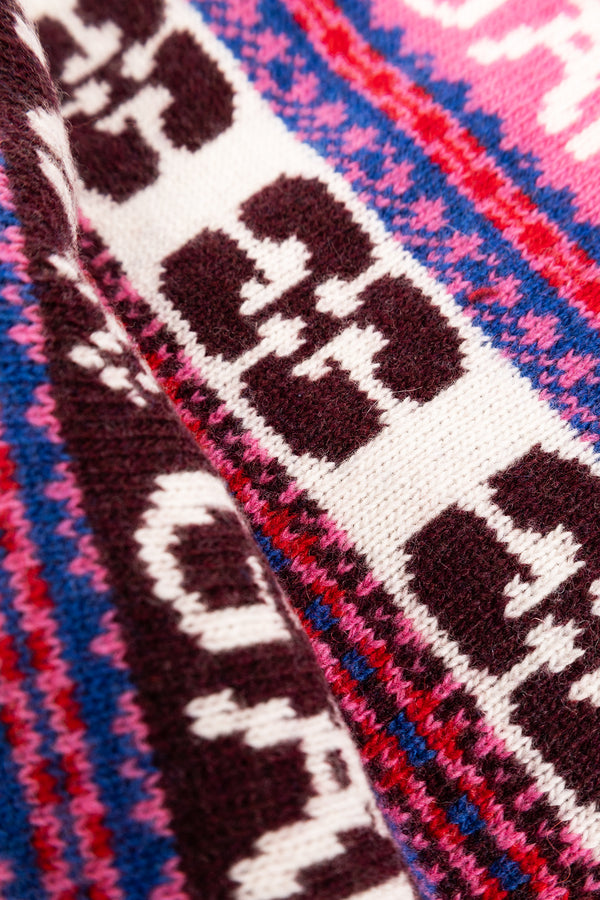 GANNI Intarsia Knit Wool-Blend Scarf Multicolor A5623 5856-999
