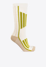 GANNI Striped Ankle-Length Socks Multicolor A5498 5845-135