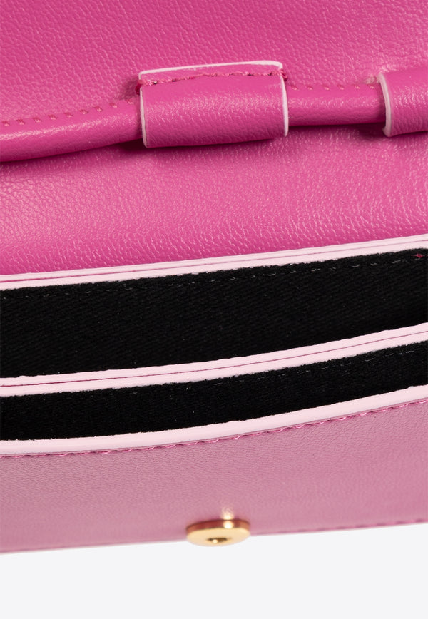 GANNI Bou Leather Strap Wallet Pink A5397 5898-483