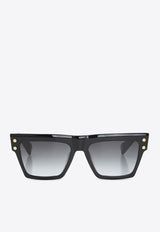 Balmain B-V Rectangular Sunglasses Gray BPS-121A-54 0-0