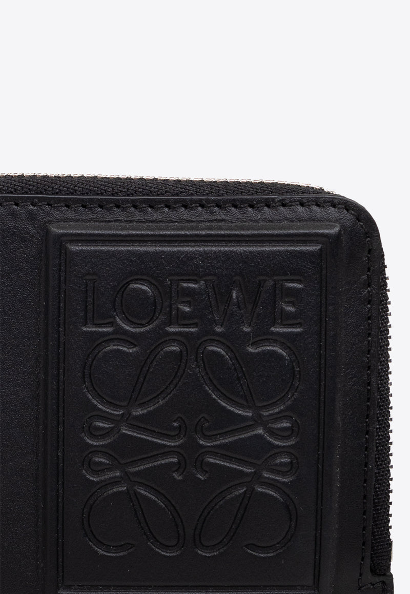 Loewe Debossed Logo Patch Coin Cardholder C565Z40X01 0-BLACK