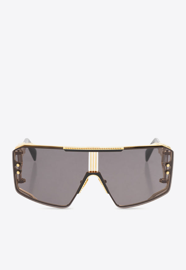 Balmain Le Masque Full-Rim Sunglasses Gray BPS-146A-147 0-0
