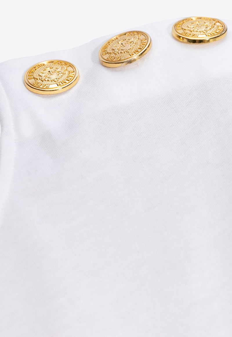 Balmain Logo Print Sleeveless T-shirt White CF1ED001 BB02-GAB