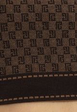 Balmain Monogram Jacquard Cropped Top Brown BF0AB008 KF23-WFP
