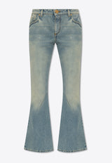 Balmain Western Bootcut Jeans Blue CF1MJ120 DE04-6FF