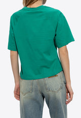 Balmain Embroidered Logo T-shirt Green CF1EG085 BC68-UGT
