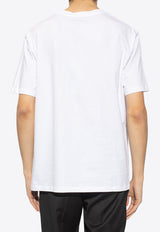 Balmain Flocked Logo Coin T-shirt White CH1EG000 BB17-GAB