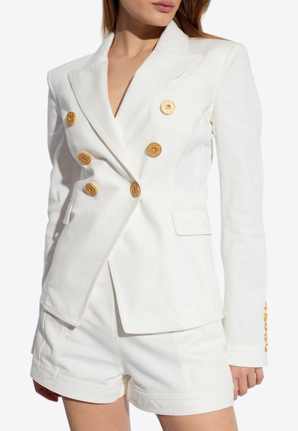 Balmain Double-Breasted Slim Blazer Cream CF1SG170 DB69-0FA