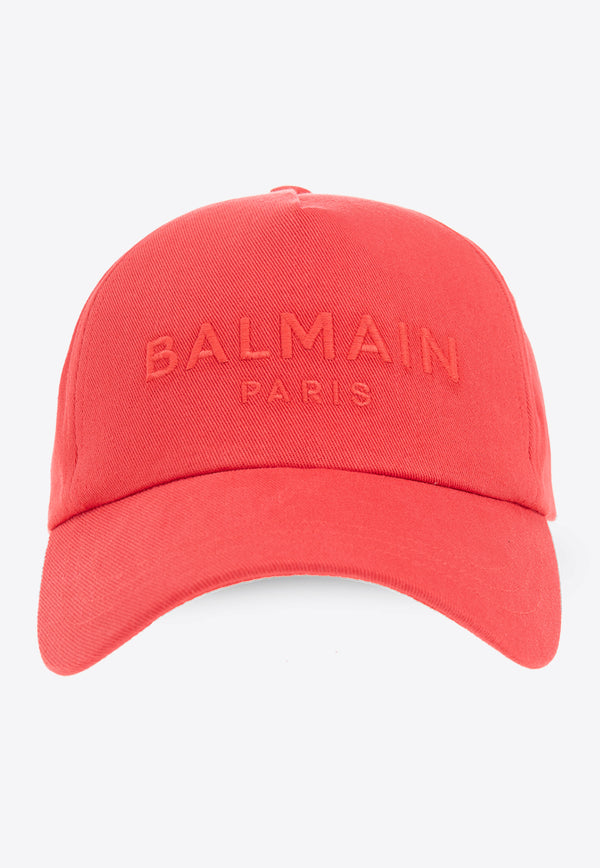 Balmain Embroidered Logo Baseball Cap Red CF1XA015 CB24-MEU