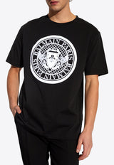 Balmain Flocked Logo Coin T-shirt Black CH1EG000 BB17-EAB
