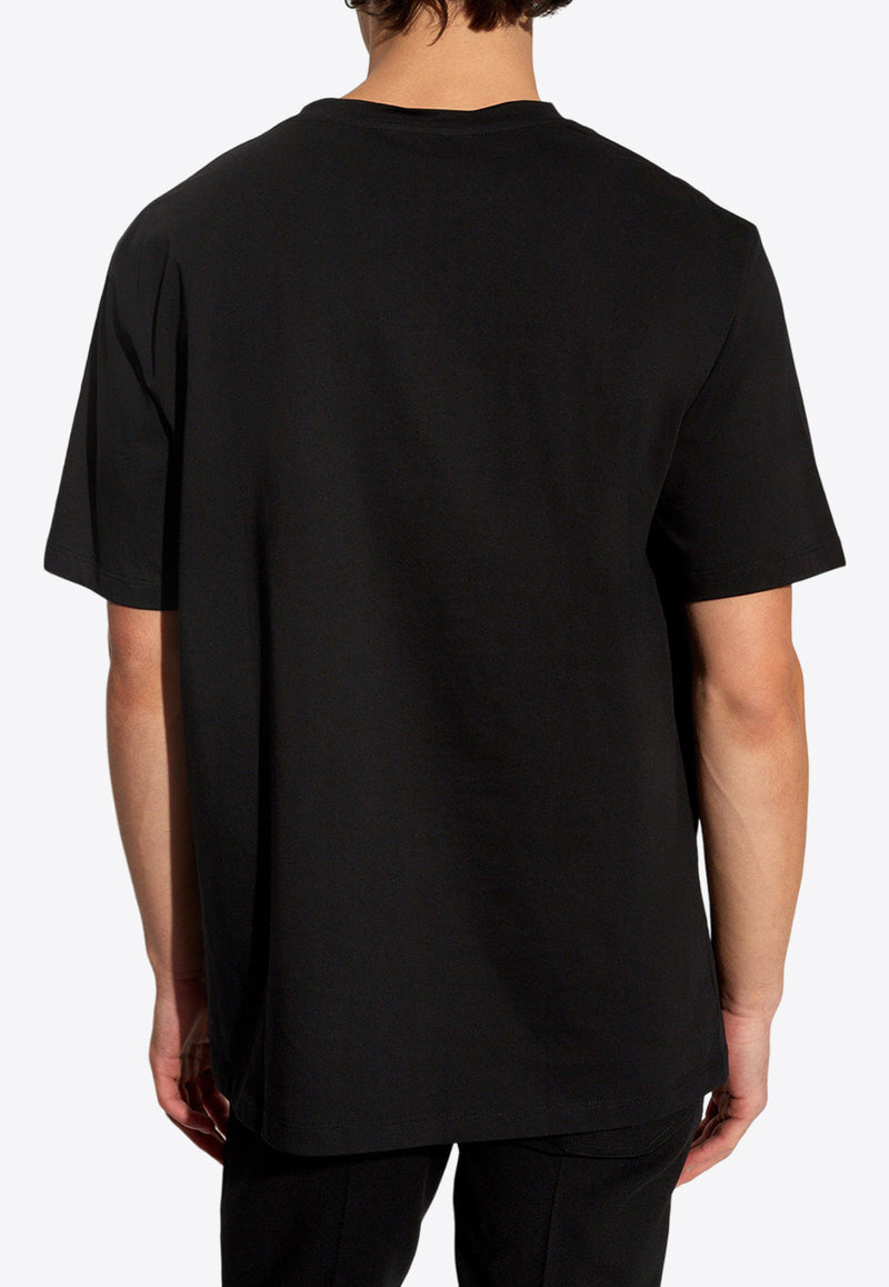 Balmain Flocked Logo Coin T-shirt Black CH1EG000 BB17-EAB