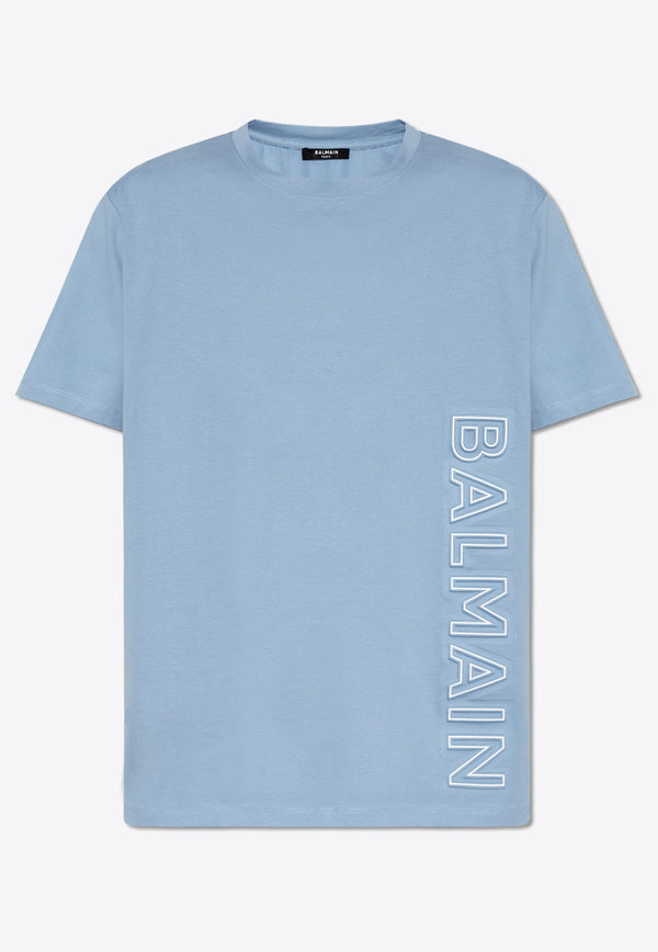 Balmain Embossed Logo T-shirt Blue CH1EG010 BC22-SLJ