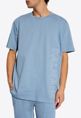 Balmain Embossed Logo T-shirt Blue CH1EG010 BC22-SLJ