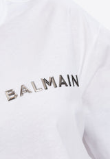 Balmain Logo Lettering Cropped T-shirt White CF1EE020 BC61-GAC