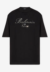 Balmain Embroidered Logo T-shirt Black CH1EH015 PC19-EJP