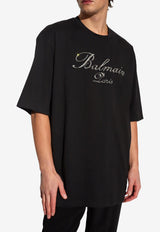 Balmain Embroidered Logo T-shirt Black CH1EH015 PC19-EJP