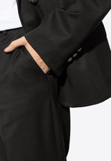 Balmain Straight-Leg Tailored Pants Black CH1PM030 WB12-0PA