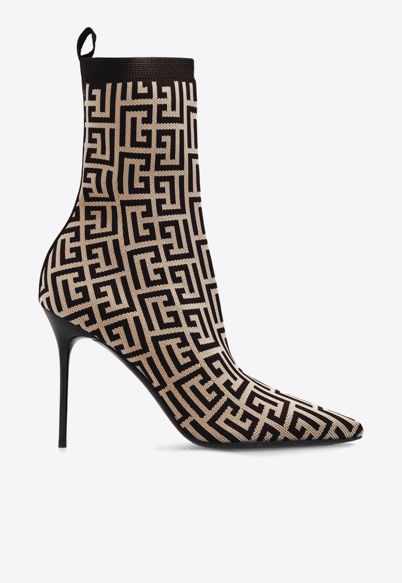 Balmain Skye 95 Monogram Ankle Boots CN1TA680 TMGK-GFE