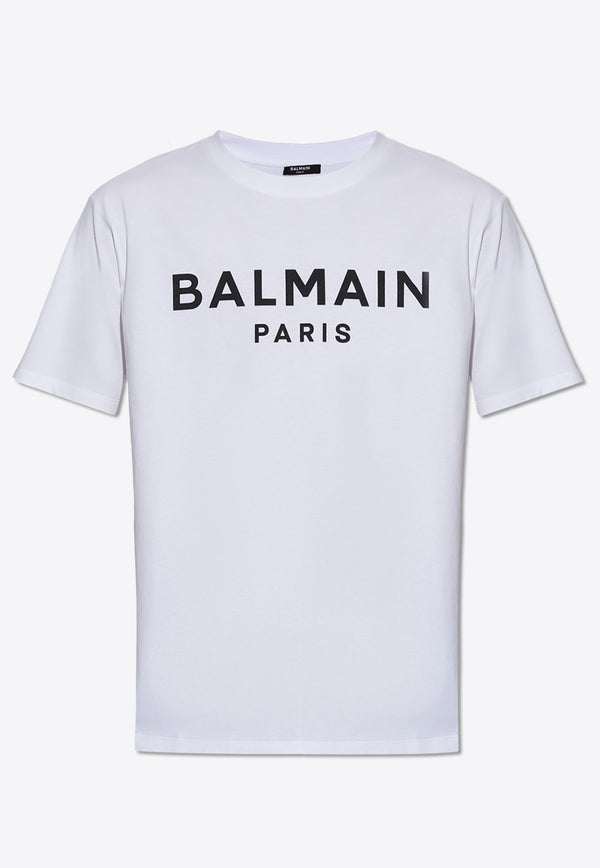 Balmain Logo Print Crewneck T-shirt CH1EG000 BB73-GAB