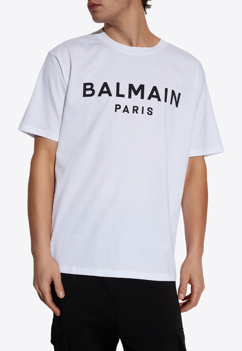 Balmain Logo Print Crewneck T-shirt CH1EG000 BB73-GAB