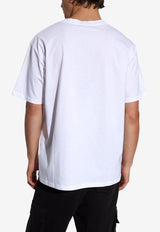 Balmain Logo Print Crewneck T-shirt White CH1EG000 BB73-GAB
