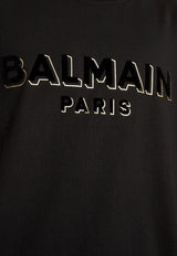 Balmain Metallic Flocked Crewneck T-shirt CH1EG010 BB99-EGO
