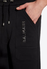 Balmain Logo Print Track Pants CH1OB214 BC61-EHR