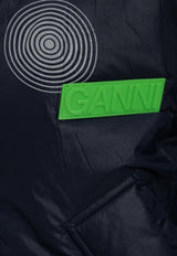 GANNI Logo Patch Hooded Padded Jacket F8608 6597-683