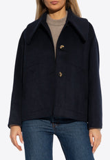GANNI Single-Breasted Wool Blend Jacket F8789 6496-683