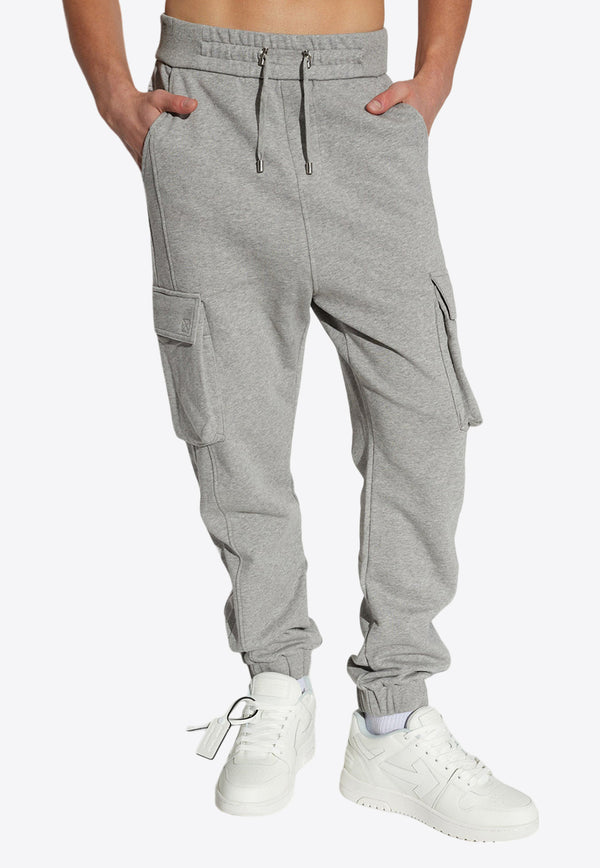 Balmain Logo Print Cargo Track Pants CH1OB295 BC64-YDU