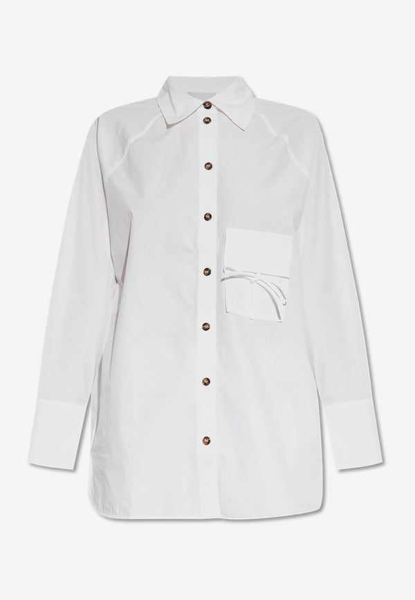 GANNI Oversized Long Sleeved Button-Up Shirt F9073 6479-151