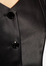GANNI V-neck Button-Up Satin Top F8580 6653-099