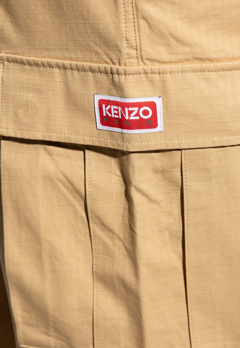 Kenzo Logo-Patched Cargo Pants FE55PA242 9DL-12