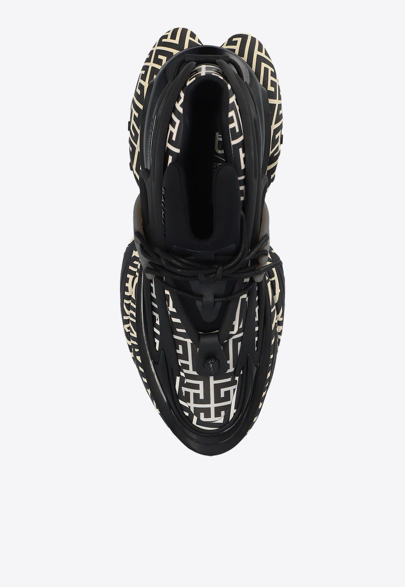 Balmain Unicorn Monogram Low-Top Sneakers Black CM1VJ309 KPNR-GFE